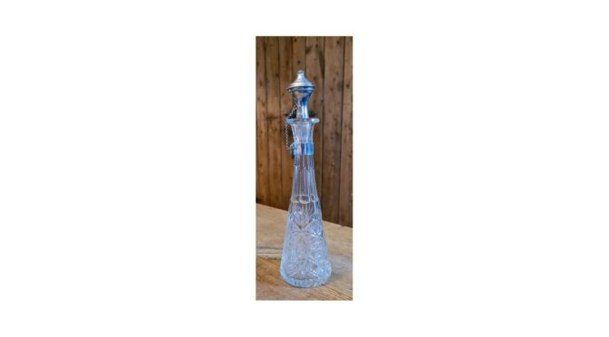 Antieke karaf met zilveren dop,ca 1900, hollands - antiekboerderij het wagenwiel (5a)