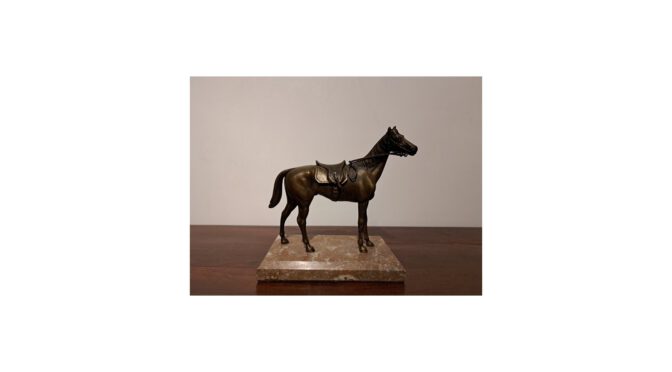 Antiek bronzen beeld paard, Frankrijk, ca. 1930