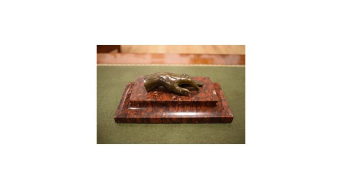 Antiek-pressepapier-brons-op-marmer-Frankrijk-eind-19e-eeuw-Het-Wagenwiel-Antiek-1a