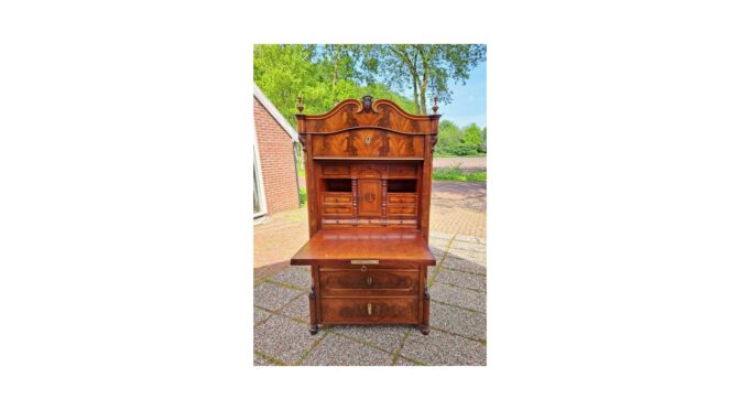 Antieke secretaire, mahonie, Louis Philippe – ca 1880