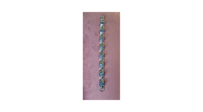 Armband met zilver, goud en aquamarijn, 20e eeuw.