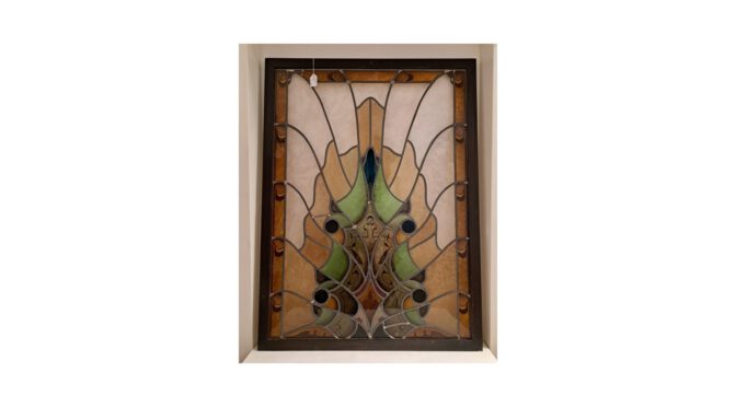 Antieke-glas-in-lood-raam-Jugendstill-ca.1900-Het-Wagenwiel-Antiek-3a