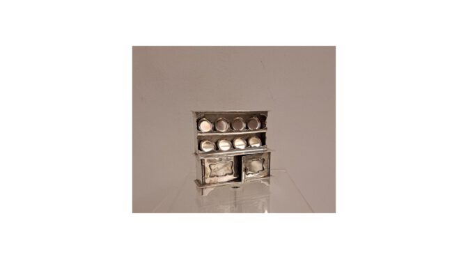 Miniatuur-bordenkast-zilver-H.-Hooijkaas-Schoonhoven-jaar-1974-Het-Wagenwiel-Antiek-1a