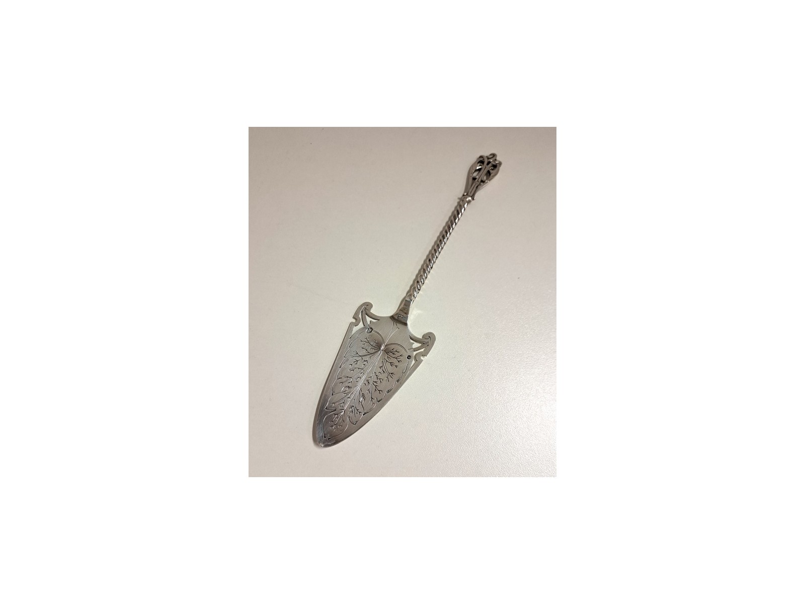 Antieke petit four schep, zilver, Art Nouveau, mt; D. van der Werf ...