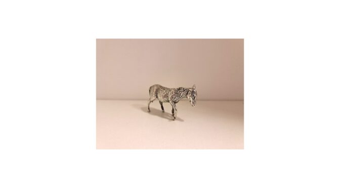 Miniatuur ezel, zilver, ca.1980.
