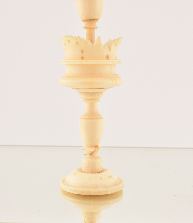 Antique chess set, Selenus, bone, Germany 1870 115mm - Het Wagenwiel Antiek Dorland Chess (7)