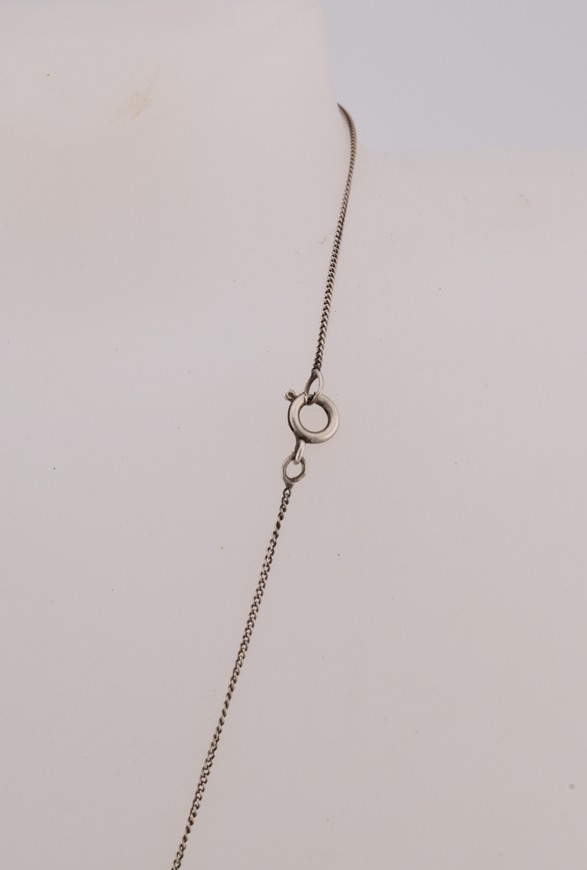 Ketting met hanger, zilver en jade, ca.1930