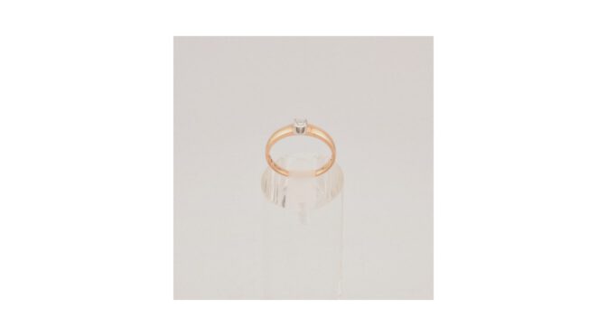 Roségouden solitair groeibriljant ring, 0,17ct diamant, 18kt roségoud (maat 57, 17¾).