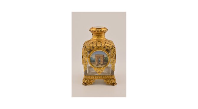 Antieke parfumfles, Grand Tour, Parijs – 19e eeuw, kristal met ormolu