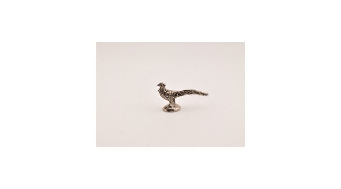Miniatuur-Fazant-zilver-Italie-ca.1980-HZG882.01-Het-Wagenwiel-Antiek-1a