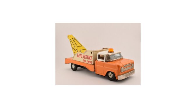 Speelgoed blik: takelwagen met frictiemotor, Japan – ca 1960