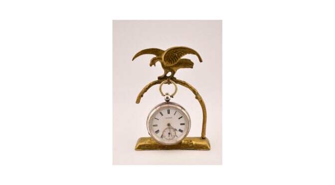 Antiek zakhorloge, zilver, snek uurwerk, J.W. Terry, Brighton, ca.1890.