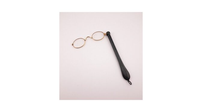 Lorgnette, verguld metaal, ca.1930 (HDIV1077) - Het Wagenwiel Antiek (1a)