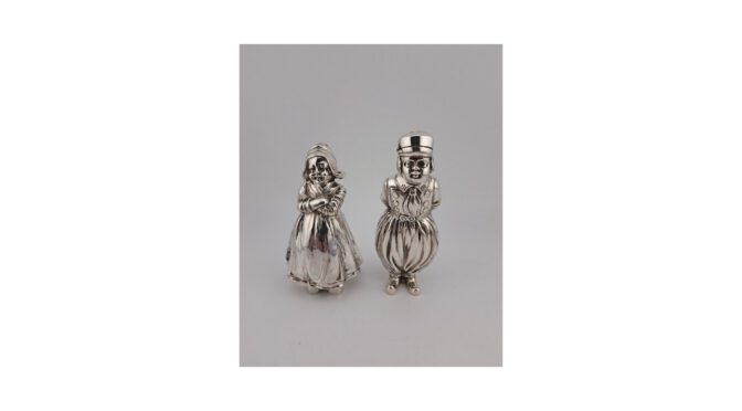 Antiek peper & zoutstel, zilver, Berthold Muller, Engeland, ca.1900.