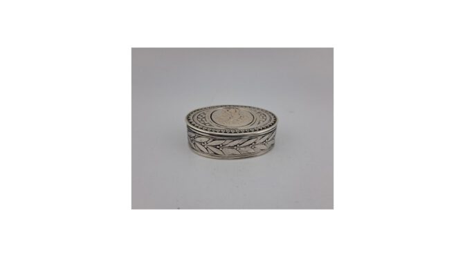 Antiek pillendoosje, zilver, Frankrijk, ca.1900 (HW127) - Het Wagenwiel Antiek (1a)