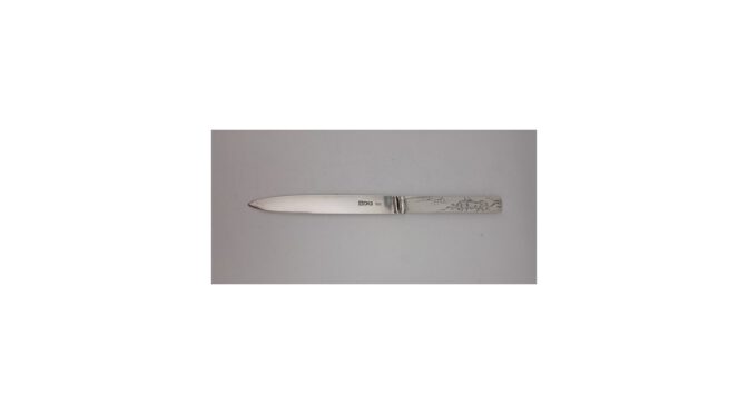 Antieke briefopener, zilver, China, gemerkt met Engelse keuren, 19e eeuw (HW112) - Het Wagenwiel Antiek (4a)