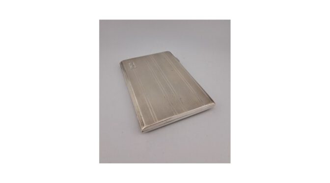 Antieke sigarettendoos, zilver, mt; E.E. Houlston, Birmingham, jaar 1920 (HW121) - Het Wagenwiel Antiek (1a)