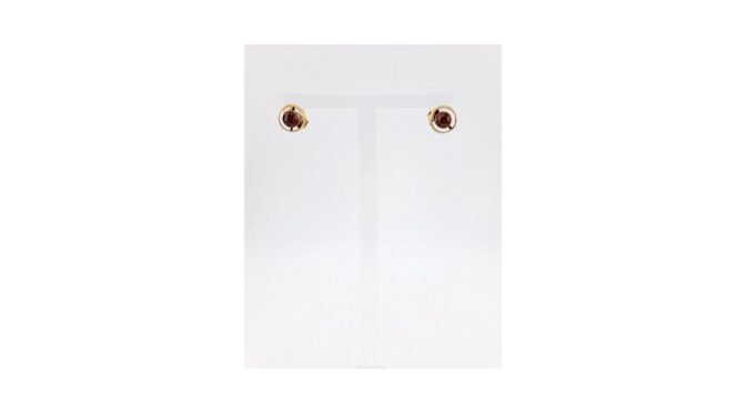 Oorstekers, 14k goud met carneool’.
