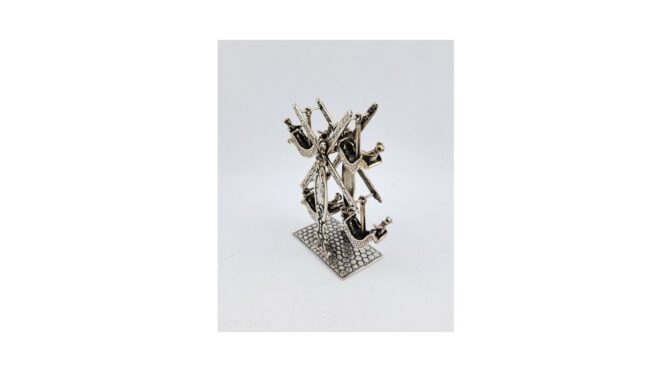 Miniatuur draaimolen, zilver, mt; J.M. van Waveren, Haarlem, 20e eeuw.