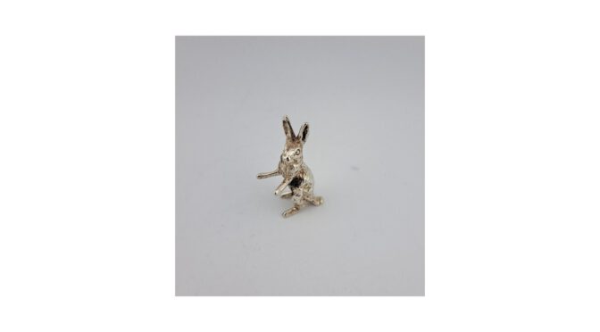 Miniatuur haasje, zilver, 20e eeuw (HW136.26) - Het Wagenwiel Antiek (1a)