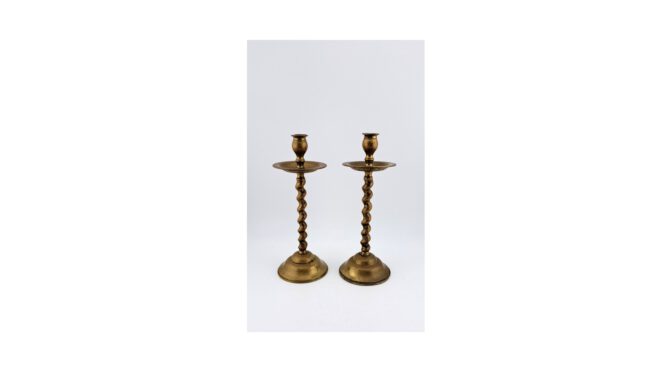 Antieke kandelaartjes, brons, ca 1900 (1a)