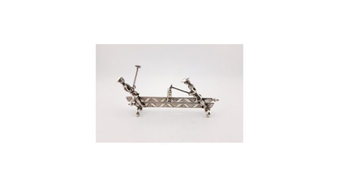 Antieke miniatuur smid, zilver, Fa. Zwanenburg, Sneek, 1900-1933.
