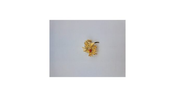 Broche, verguld, Fa. Gross, Duitsland (ontwierp voor Dior), jaar 1968.