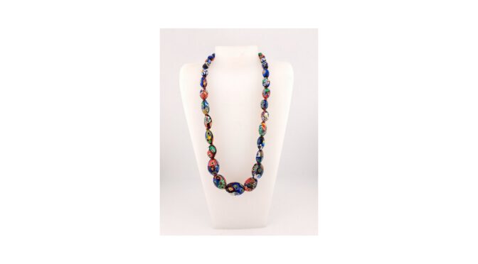 Collier, Murano, Venetië, Millefiori glas, 20e eeuw (HS1564) - Het Wagenwiel Antiek(1a)