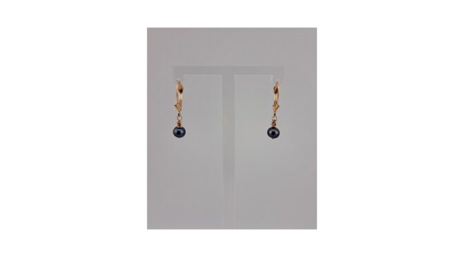 Oorbellen, 14k goud met Tahiti parels.