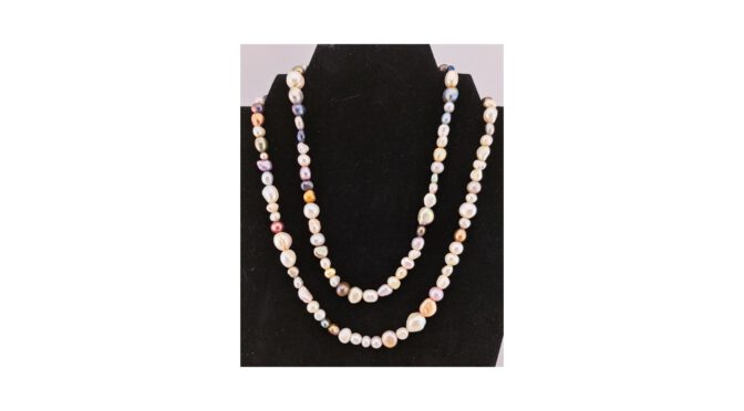 Parelketting, zoetwater parels, 90cm (HS1514) - Het Wagenwiel Antiek (1a)
