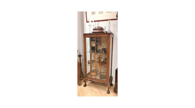 Antiek vitrinekastje, eiken, Engeland ca 1900 - Het Wagenwiel Antiek (3a)