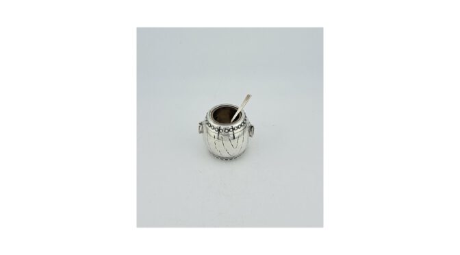Zoutvaatje, 1ste gehalte zilver, Japan, 20e eeuw (HZG1528.06) - Het Wagenwiel Antiek (1a)