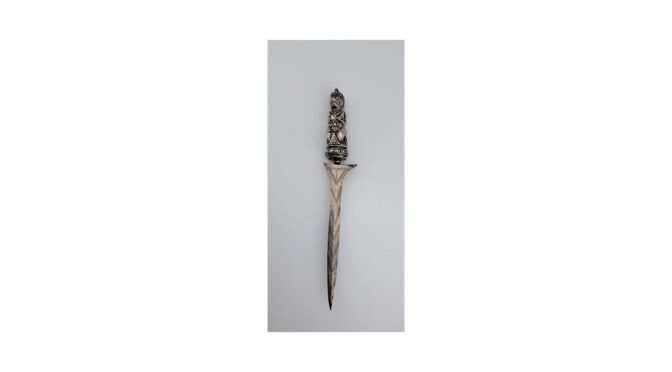Antieke kris - briefopener, zilver, ca.1900 (HZG1535) - Het Wagenwiel Antiek (1a)