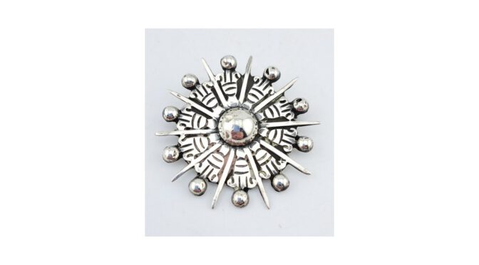 Broche, 1ste gehalte zilver, Mexico, 20e eeuw.