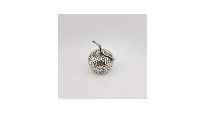 Dekseldoosje, appel, zilver, 20e eeuw (HZG1529.04) - Het Wagenwiel Antiek (1a)
