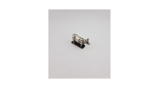 Koe, miniatuur zilver, 20e eeuw.