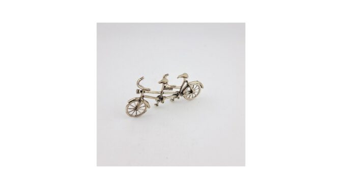 Tandem, miniatuur zilver, 20e eeuw.
