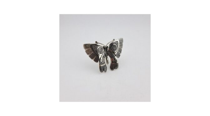 Vlinder, miniatuur zilver, Arezzo, Italië.