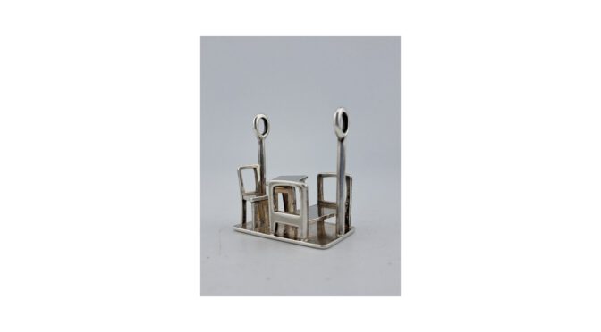 Miniatuur zilver, Georg Jensen, Kopenhagen, Denemarken, 20e eeuw (HW136.21) - Het Wagenwiel Antiek (1a)