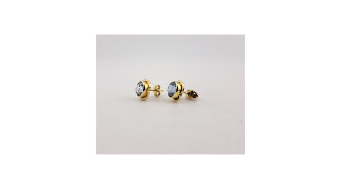 Oorstekers, 14k goud met aquamarijn.