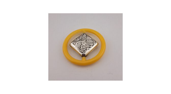 Rammelaar met bijtring, zilver, ca.1930-1950.