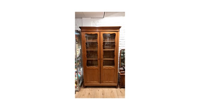 Antieke boekenkast, mahonie, Willem III ca 1870 - Het Wagenwiel Antiek (2a)