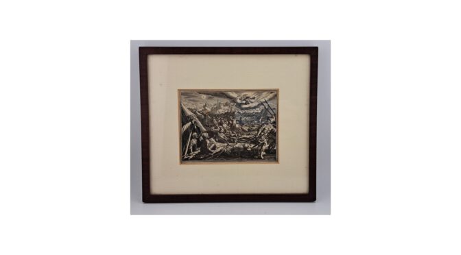 Antieke kopergravure, Jacob van Meurs, Arnhem, 1619 – 1680.