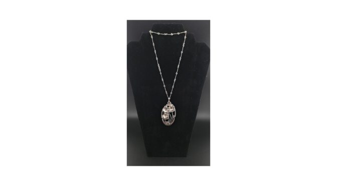 Ketting met hanger, zilver, mt; A. Pluit, Schoonhoven, ca.1950 (HS1627.01) - Het Wagenwiel Antiek (1a)