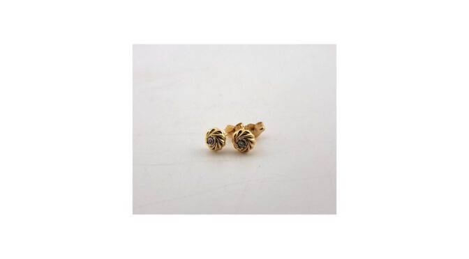 Oorbellen 14k goud met diamant (HS1682) - Het Wagenwiel Antiek (1a)