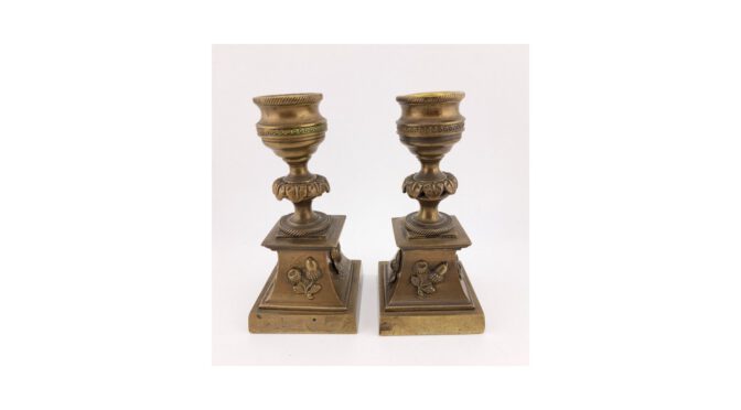 Antieke kandelaars, brons, Frankrijk, ca.1850.