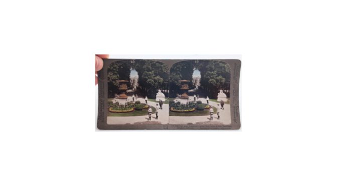 Antieke stereofoto, met de hand ingekleurd, Underwood & Underwood, Potsdam Berlijn, ca 1903