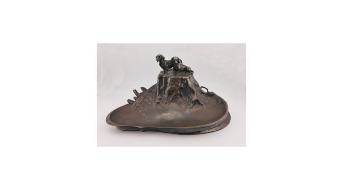 Antiek inktstel, verzilverd tin, Art Nouveau, H. Meinhardt, Krefeld, ca.1910 (HDIV1417) - Het Wagenwiel Antiek (1a)