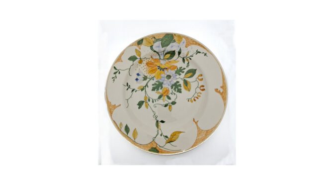 Antieke schotel, 30cm Plazuid - Gouda, decor NP, ca 1908 - 1915 - HA273 - Het Wagenwiel Antiek (2a)