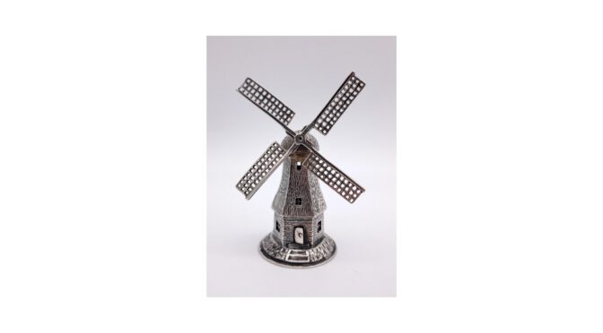 Miniatuur zilver, poldermolen, Hollands, jaar 1968.
